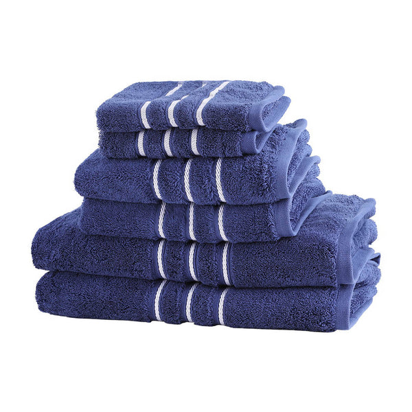 6 Pack Bath Towels Set Cotton Navy Towels & Washcloths