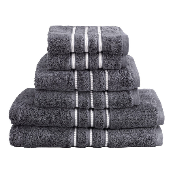 6 Pack Bath Towels Set Cotton Towel Grey Towels & Washcloths