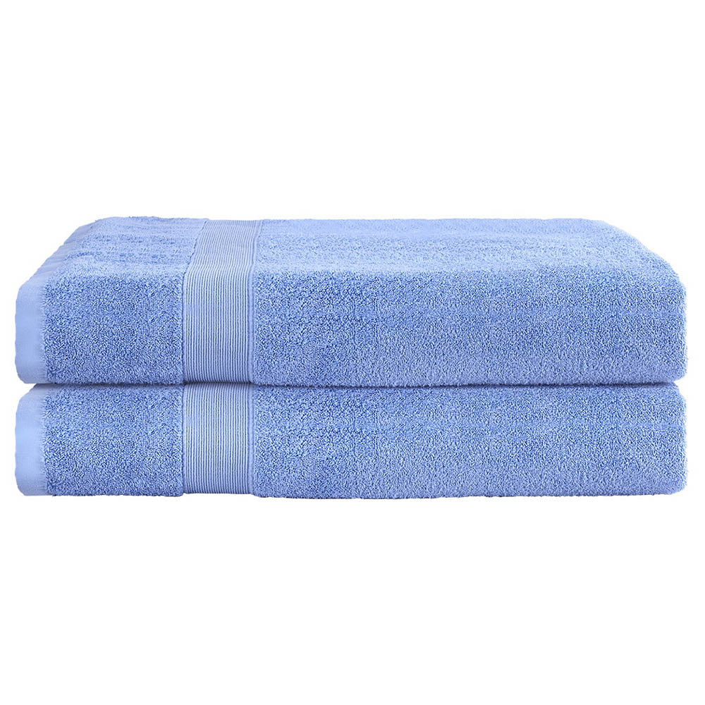 2 Pack Bath Sheets Set Cotton Extra Large Towel Blue Towels & Washcloths