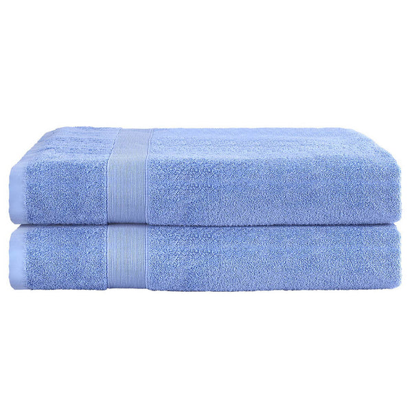 2 Pack Bath Sheets Set Cotton Extra Large Towel Blue Towels & Washcloths