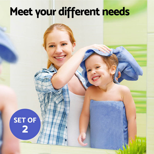 2 Pack Bath Sheets Set Cotton Extra Large Towel Blue Towels & Washcloths