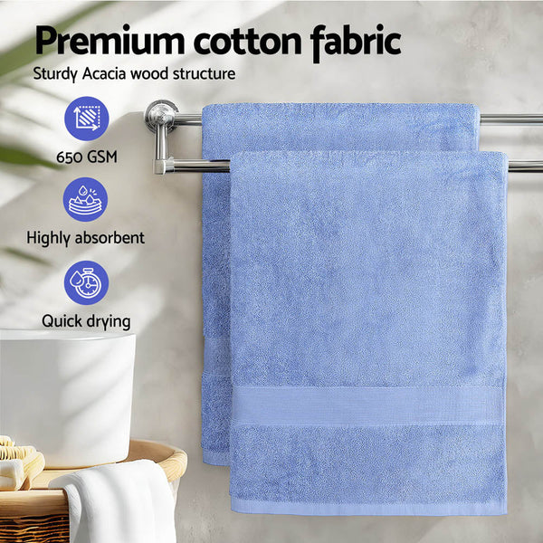 2 Pack Bath Sheets Set Cotton Extra Large Towel Blue Towels & Washcloths