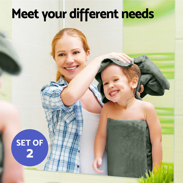 2 Pack Bath Sheets Set Cotton Extra Large Towel Green Towels & Washcloths