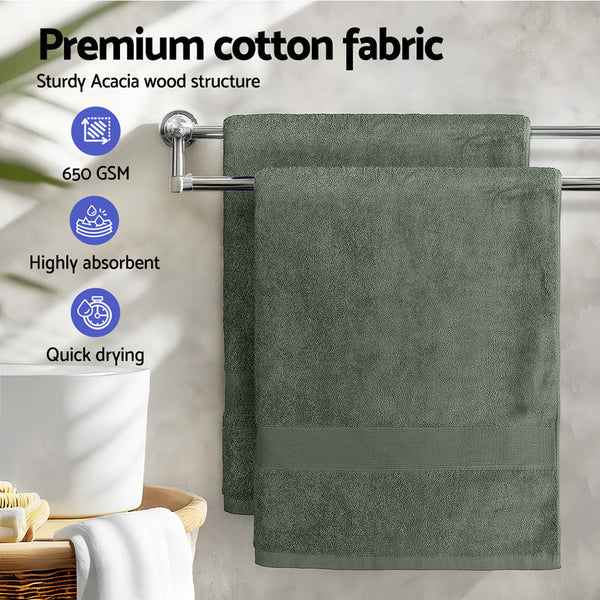 2 Pack Bath Sheets Set Cotton Extra Large Towel Green Towels & Washcloths