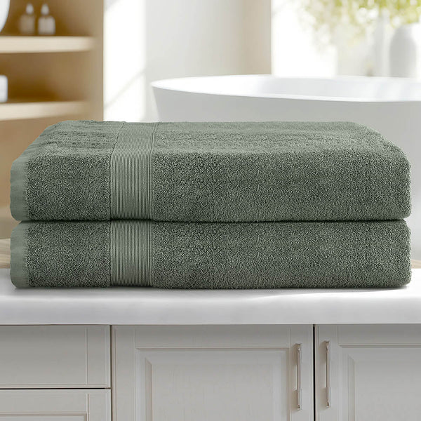 2 Pack Bath Sheets Set Cotton Extra Large Towel Green Towels & Washcloths