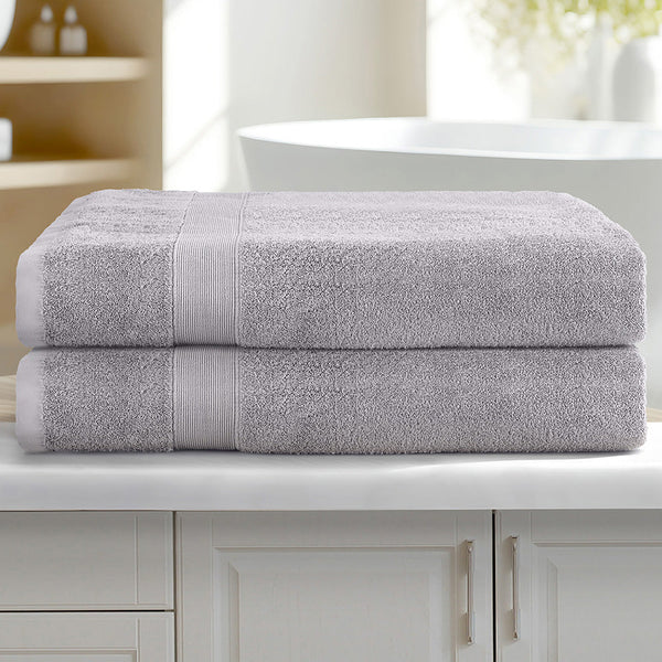 2 Pack Bath Sheets Set Cotton Extra Large Towel Grey Towels & Washcloths