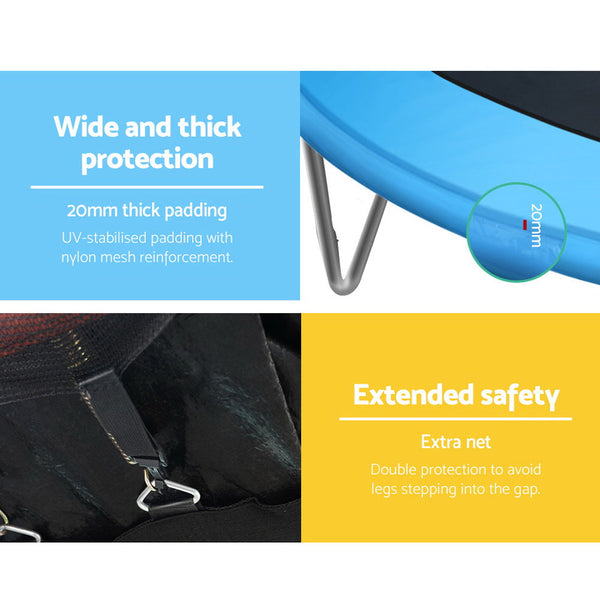 Everfit 12Ft Trampoline For Kids W/ Ladder Enclosure Safety Net Pad Gift Round Trampolines