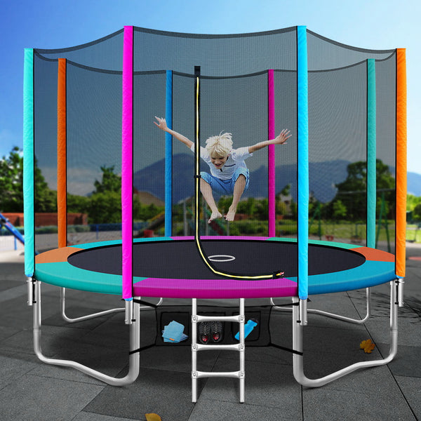 Everfit 12Ft Trampoline For Kids W/ Ladder Enclosure Safety Net Pad Gift Round Trampolines