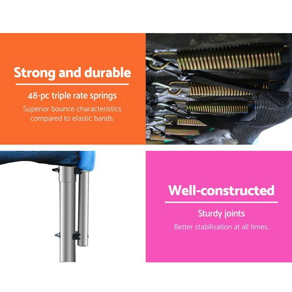 Everfit 8Ft Trampoline For Kids W/ Ladder Enclosure Safety Net Pad Gift Round Trampolines