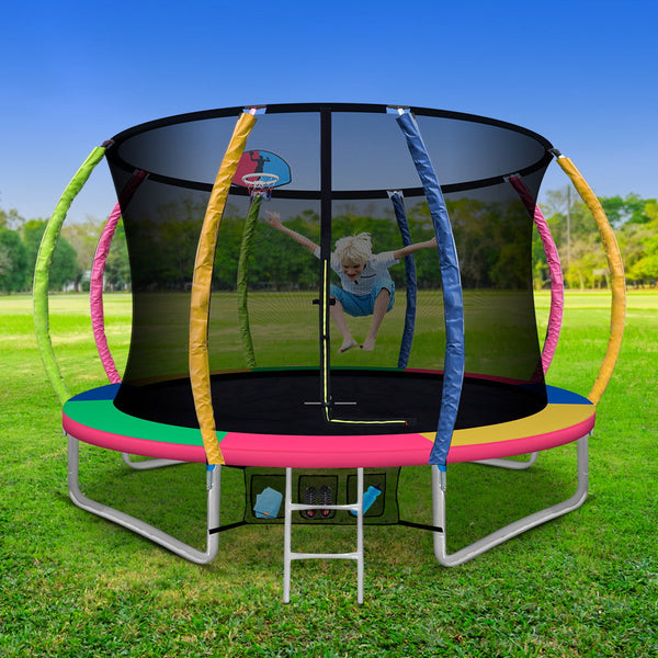 Everfit 10Ft Trampoline For Kids W/ Ladder Enclosure Safety Net Rebounder Colors Trampolines