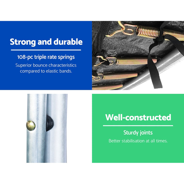 Everfit 16Ft Trampoline For Kids W/ Ladder Enclosure Safety Net Rebounder Orange Trampolines