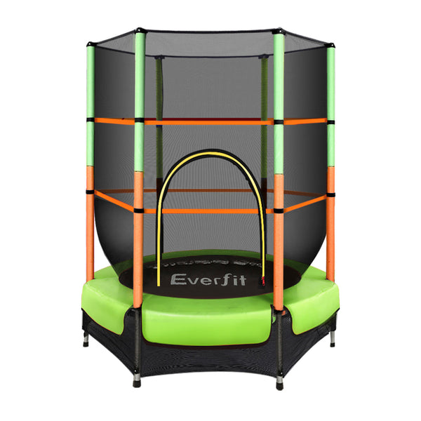 Everfit 4.5Ft Trampoline For Kids W/ Enclosure Safety Net Rebounder Gift Green Trampolines