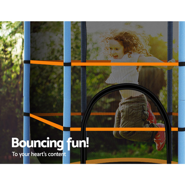 Everfit 4.5Ft Trampoline For Kids W/ Enclosure Safety Net Rebounder Gift Orange Trampolines