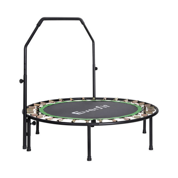 Everfit 48Inch Round Fitness Trampoline Rebounder Adjustable Handrail Green Fitness Trampolines