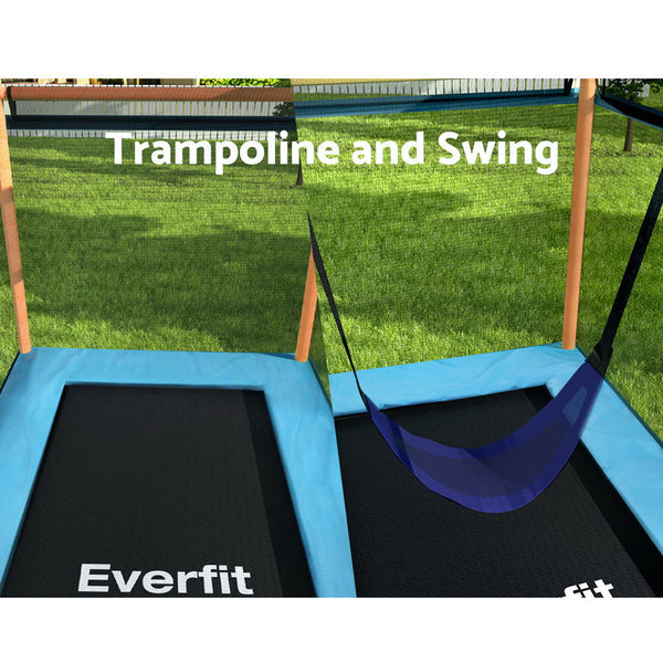 Everfit 6Ft Trampoline Kids Rectangle W/ Swing Enclosure Safety Net Orange Trampolines