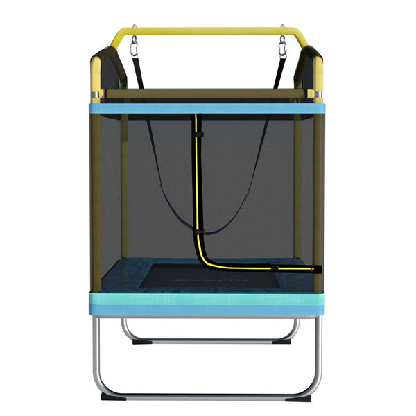 Everfit 6Ft Trampoline For Kids W/ Enclosure Safety Net Swing Rectangle Yellow Trampolines