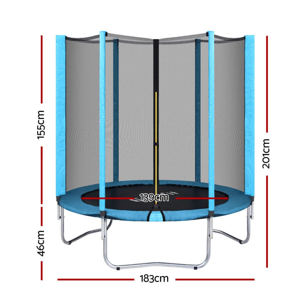 Everfit 6Ft Round Kids Trampoline With Safety Net And Pad Trampolines