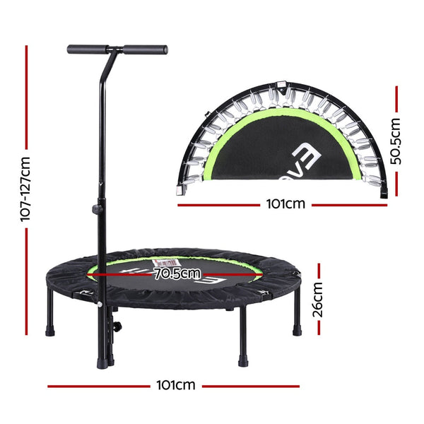 Everfit 40 Inch Foldable Fitness Trampoline With Handrail For Home Gym Trampolines