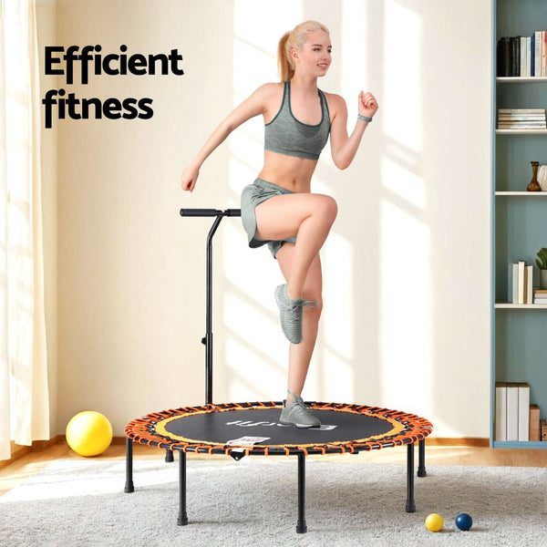 Everfit 48 Inch Fitness Foldable Trampoline Jumping Rebounder With Handrail Trampolines