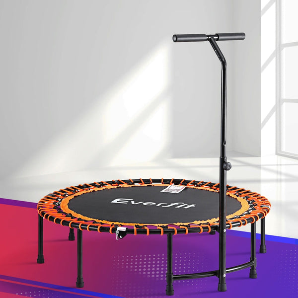 Everfit 48 Inch Fitness Foldable Trampoline Jumping Rebounder With Handrail Trampolines