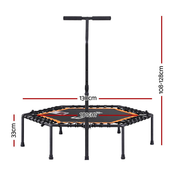 Everfit 51 Inch Hexagon Fitness Trampoline With Adjustable Handrail Trampolines