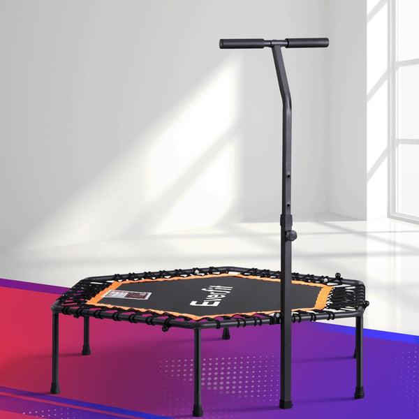 Everfit 51 Inch Hexagon Fitness Trampoline With Adjustable Handrail Trampolines