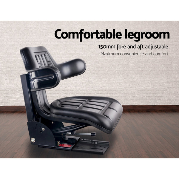 Giantz Universal Tractor Seat Pu Leather For Forklift Excavator Heavy Machinery Heavy Machinery Seats