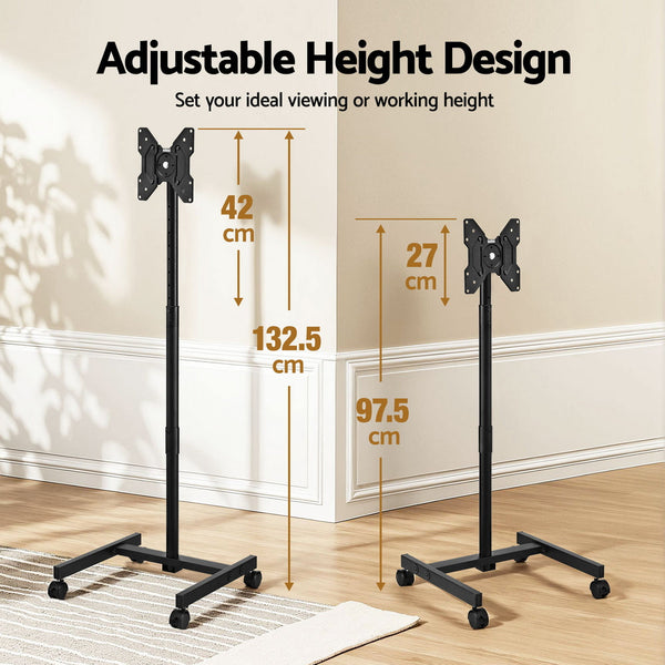 Artiss Tv Stand 13 50" Universal Mobile Adjustable Height Tv Stand With Wheels Tv Stands & Mounts