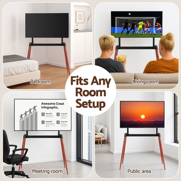 Artiss Tv Stand 32 75 Inch Led Lcd Screen Wooden Floor Easel Height Adjustable Tv Stands & Mounts