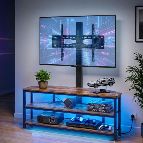 Artiss Corner Tv Stand With Mount For 32 70" Tvs In Black Walnut Tv Stands & Entertainment Units