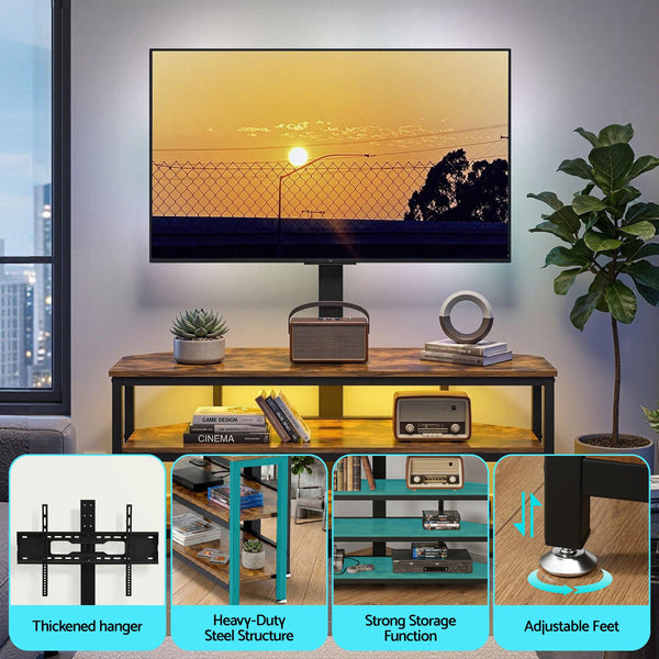 Artiss Corner Tv Stand With Mount For 32 70" Tvs In Black Walnut Tv Stands & Entertainment Units
