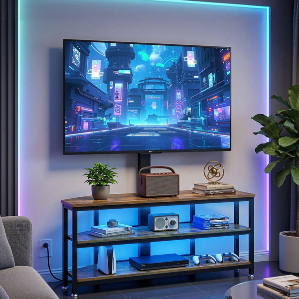 Artiss Corner Tv Stand With Mount For 32 70" Tvs In Black Walnut Tv Stands & Entertainment Units