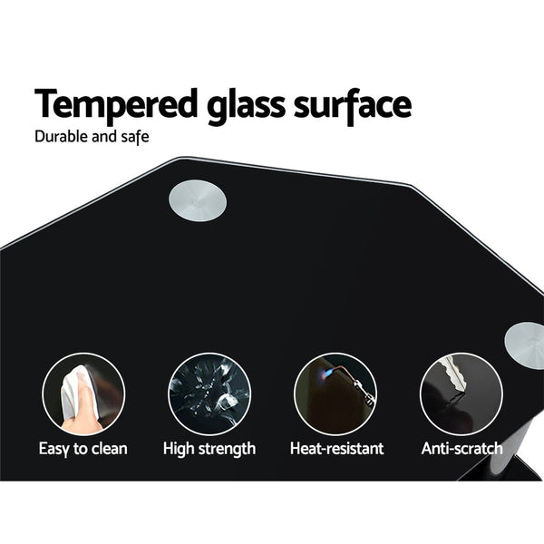 Artiss Tv Stand 3 Tiers Storage Shelf Rack Tempered Glass Entertainment Unit Tv Stands & Mounts