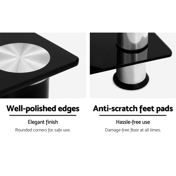 Artiss Tv Stand 3 Tiers Storage Shelf Rack Tempered Glass Entertainment Unit Tv Stands & Mounts