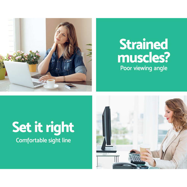 Artiss Monitor Stand Riser With Height Adjustable Computer Laptop Printer Screen Glass Display Shelf Monitor Mounts & Stands