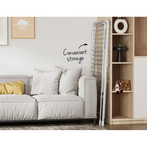 Devanti Electric Heated Towel Rail Rack 30 Bars Foldable Clothes Dry Warmer Towel Racks