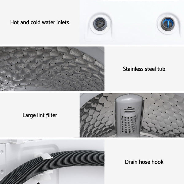 Devanti 6Kg Top Load Washing Machine White Washing Machines