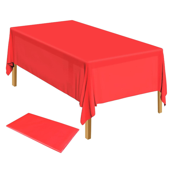 Br Party Table Cloth Cover Reusable & Washable Xmas 137Cm 274Cm (54"X108") In Red Table Cloths