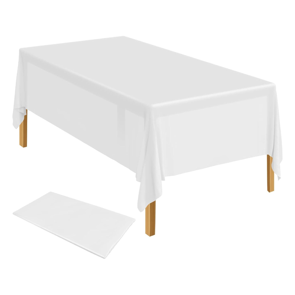 Br Party Table Cloth Cover Reusable & Washable Xmas 137Cm 274Cm (54"X108") In White Table Cloths