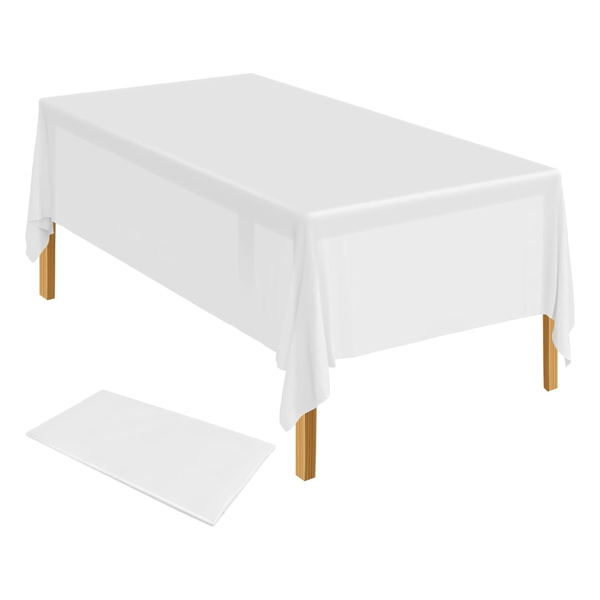 Br Party Table Cloth Cover Reusable & Washable Xmas 137Cm 274Cm (54"X108") In White Table Cloths