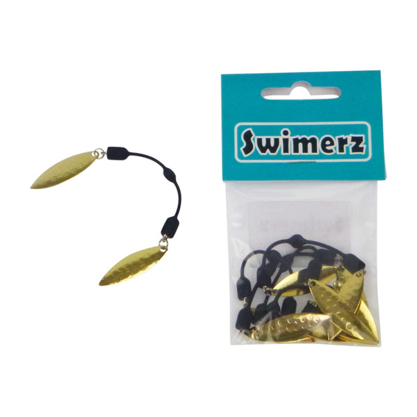 Swimerz Tail Spinner Hammered Brass 5 Pack Swivels & Snaps