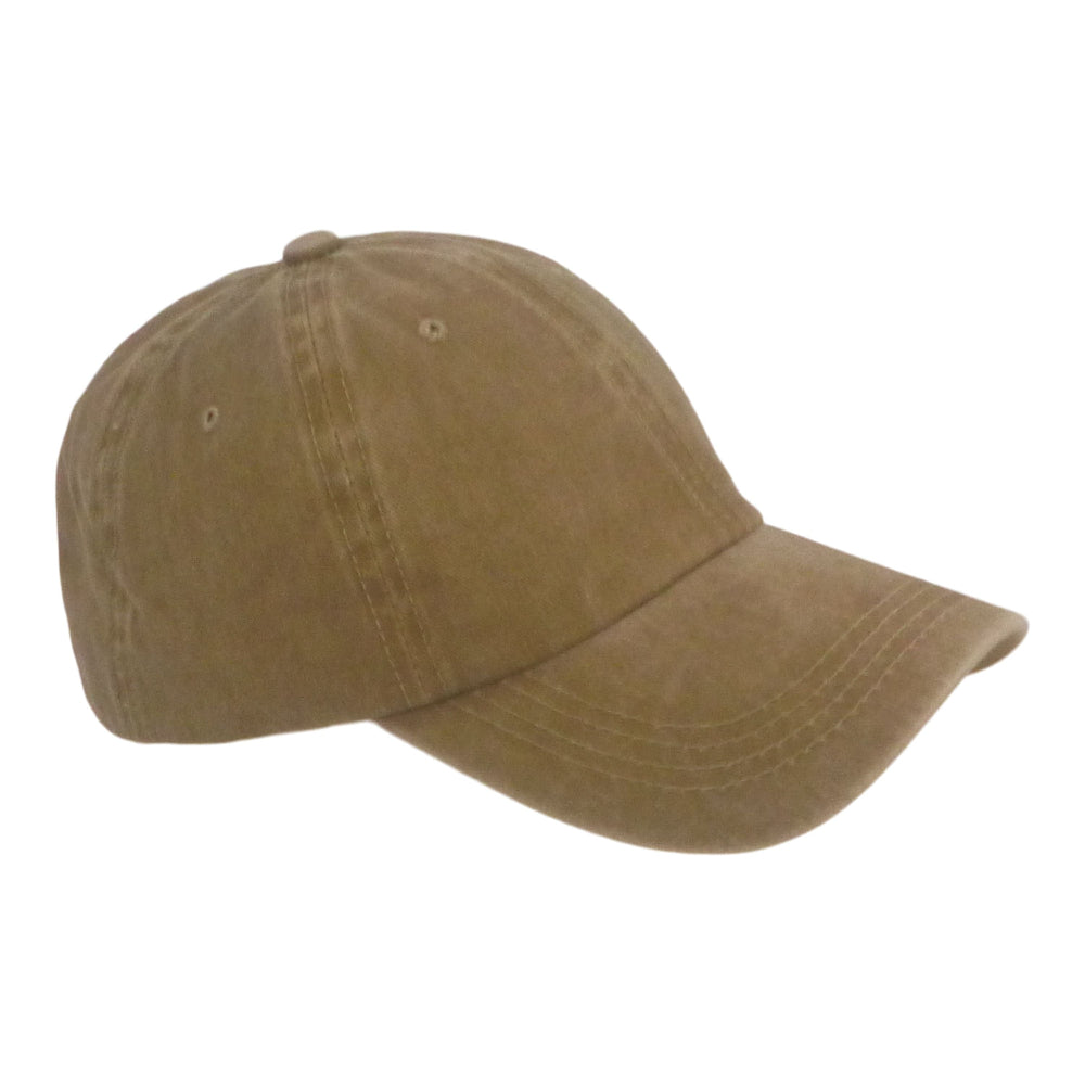 Bstc 6 Panel Baseball Cap Distressed Cotton Tan Hats & Headwear