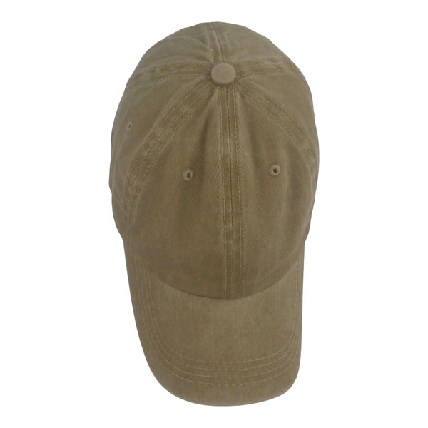 Bstc 6 Panel Baseball Cap Distressed Cotton Tan Hats & Headwear