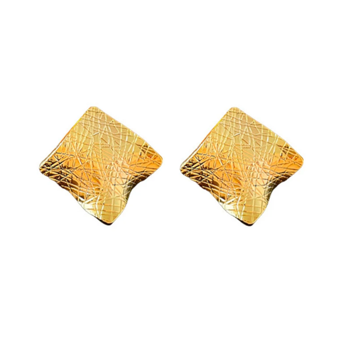 Textured Titanium Steel Stud Earrings