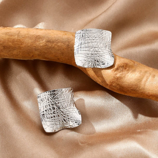 Textured Titanium Steel Stud Earrings