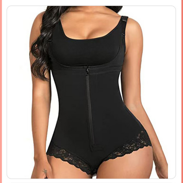 Tight Fitting One Piece Triangular Zipper Shapewear