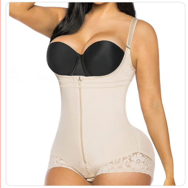 Tight Fitting One Piece Triangular Zipper Shapewear