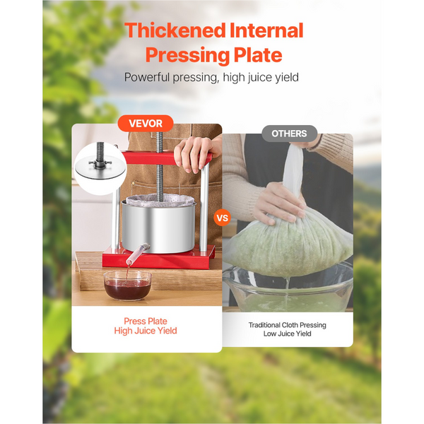 0.8 Gal / 3L Fruit Wine Press 2 Stainless Steel Barrels Manual Juice Maker Cider Apple Grape Tincture Honey Olive Oil Making With Handle For Outdoor K