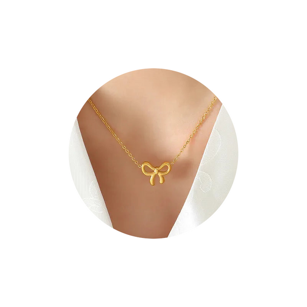 Titanium Steel Bow Pendant Necklace Necklaces & Pendants