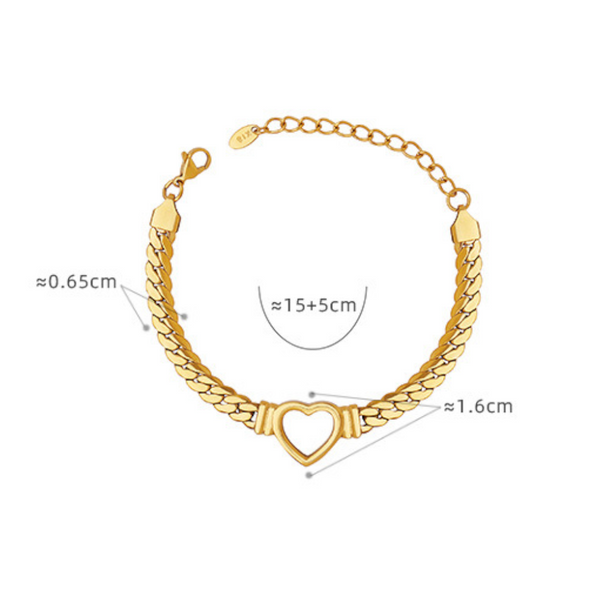 Titanium Steel Cutout Heart Bracelet Bracelets